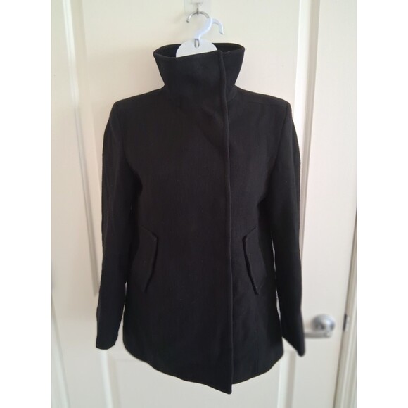 Club Monaco | Women’s Black Solid Black Wool Coat Jacket | Size Small - Picture 1 of 7